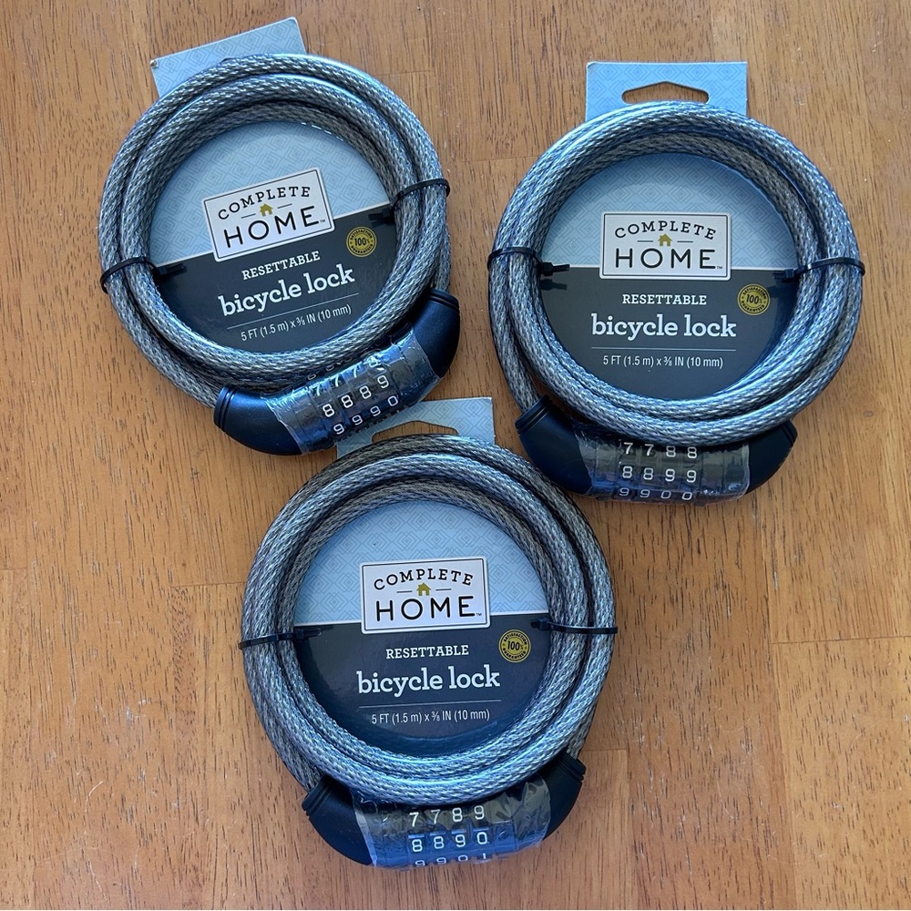 Set of 3 Complete Home Bicycle Locks